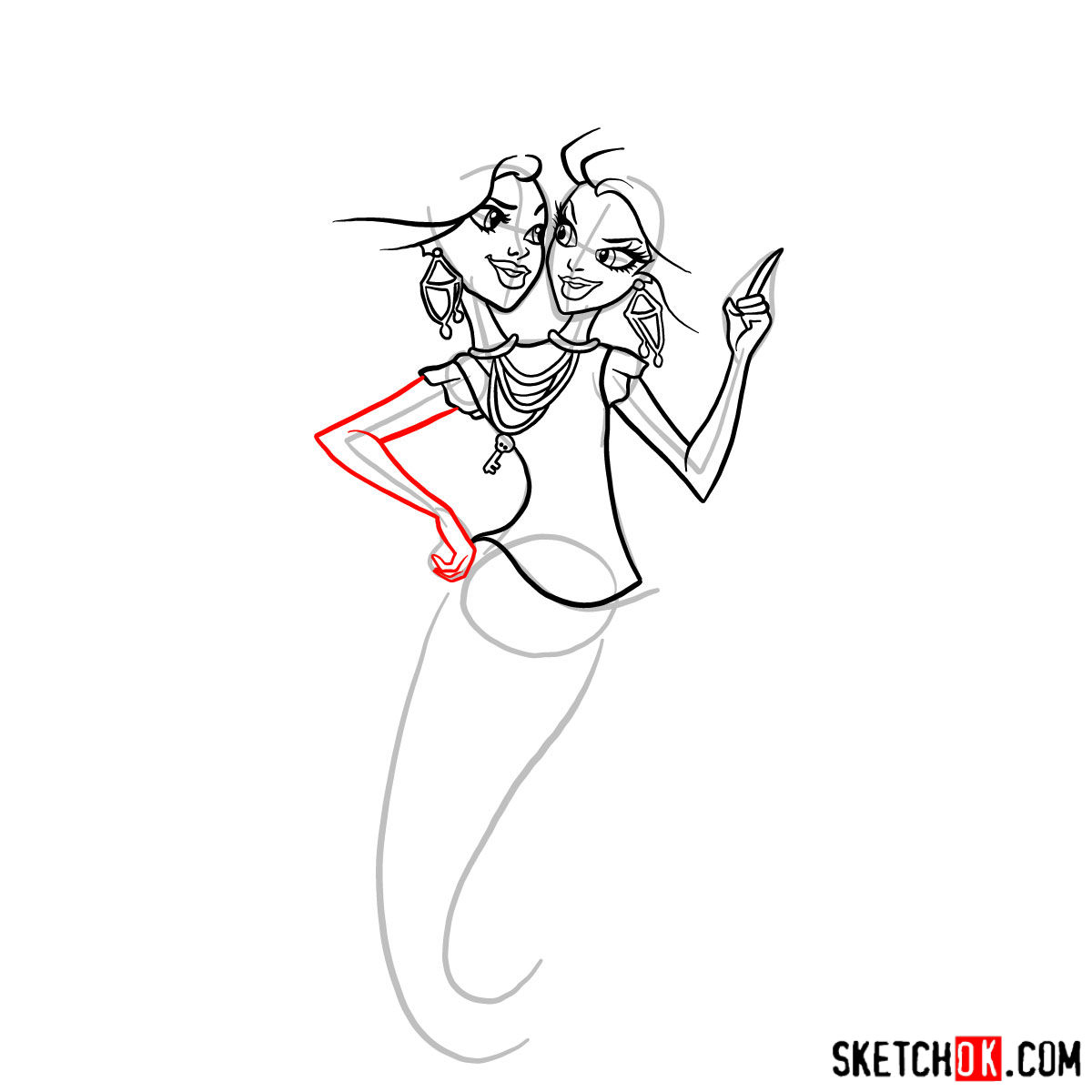 How to draw Peri and Pearl Serpentine - step 11