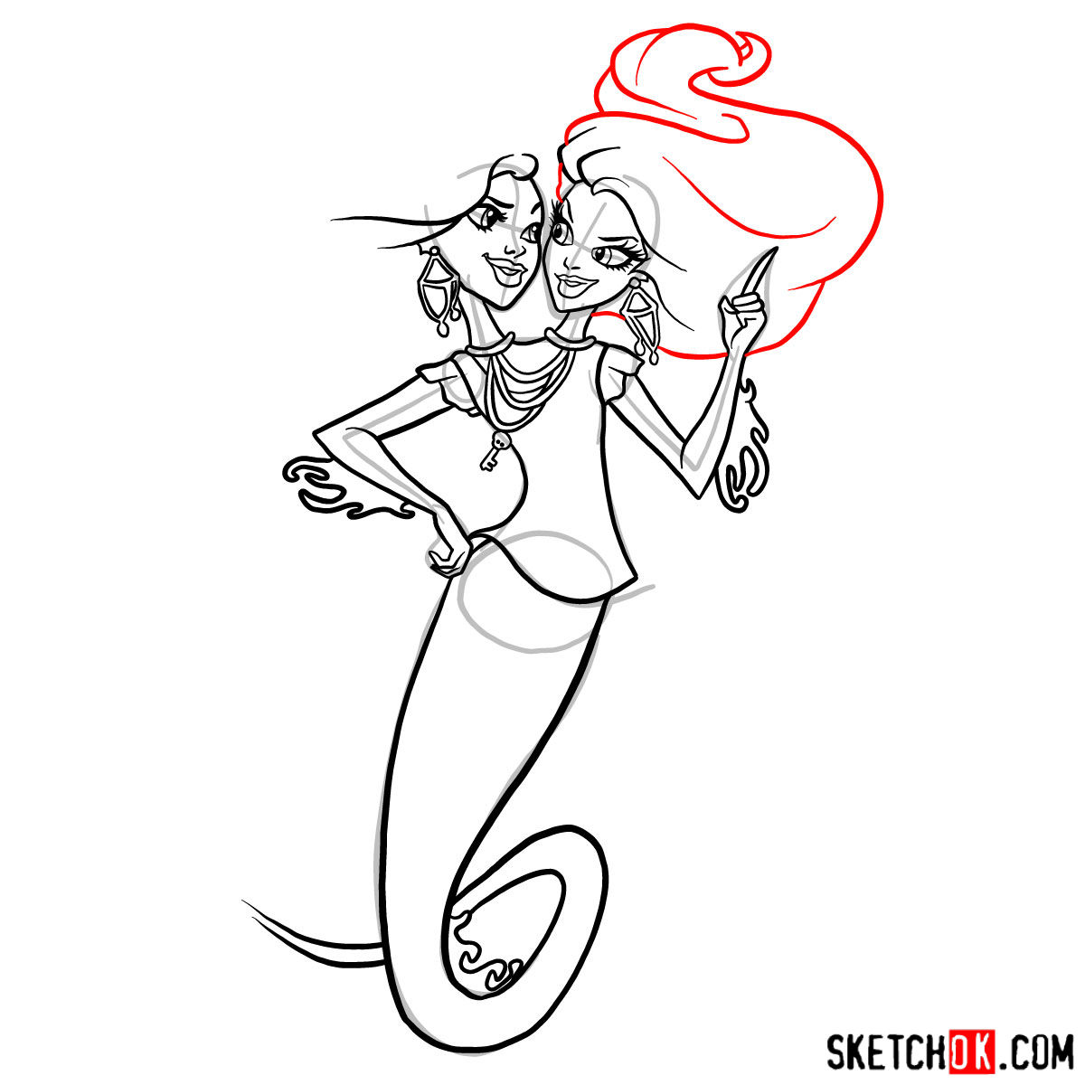 How to draw Peri and Pearl Serpentine - step 15