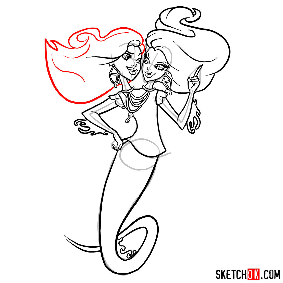 How to draw Peri and Pearl Serpentine - step 16