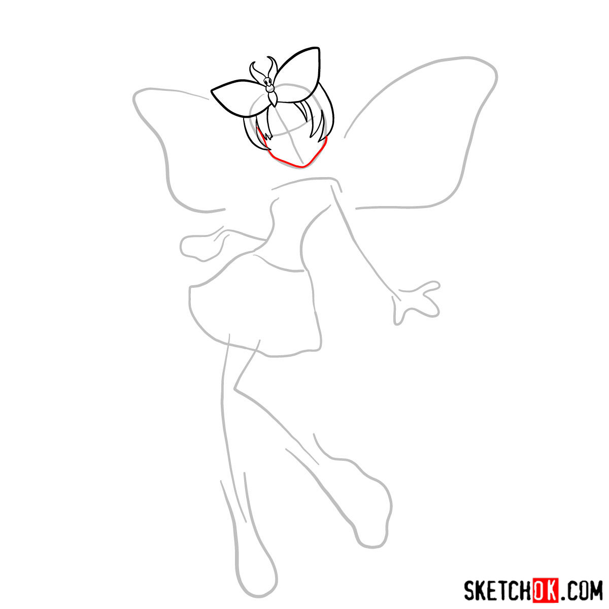 How to draw Luna Mothews - step 03