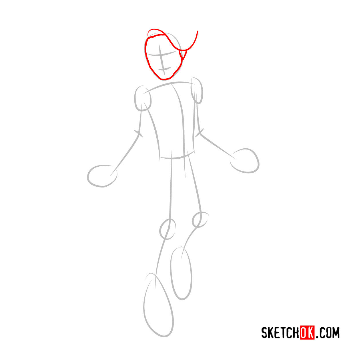 How to draw Porter Geiss - step 02