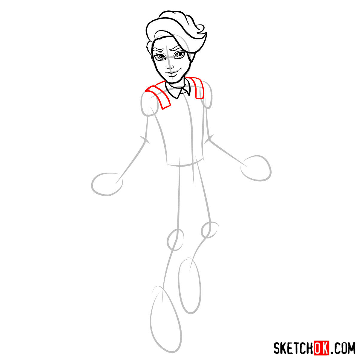 How to draw Porter Geiss -  step 06