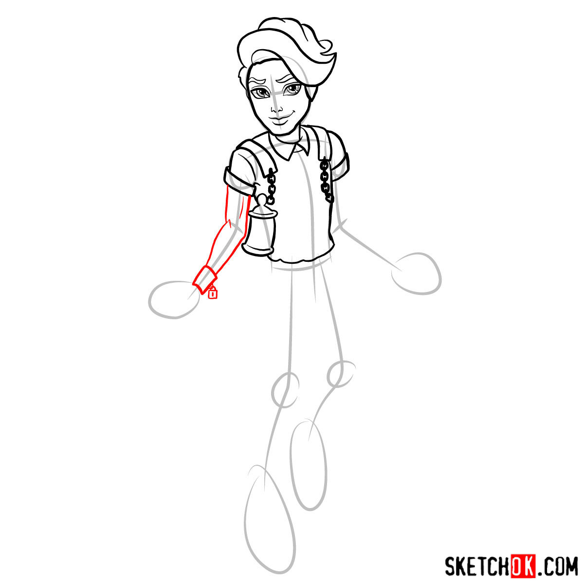 How to draw Porter Geiss - step 09