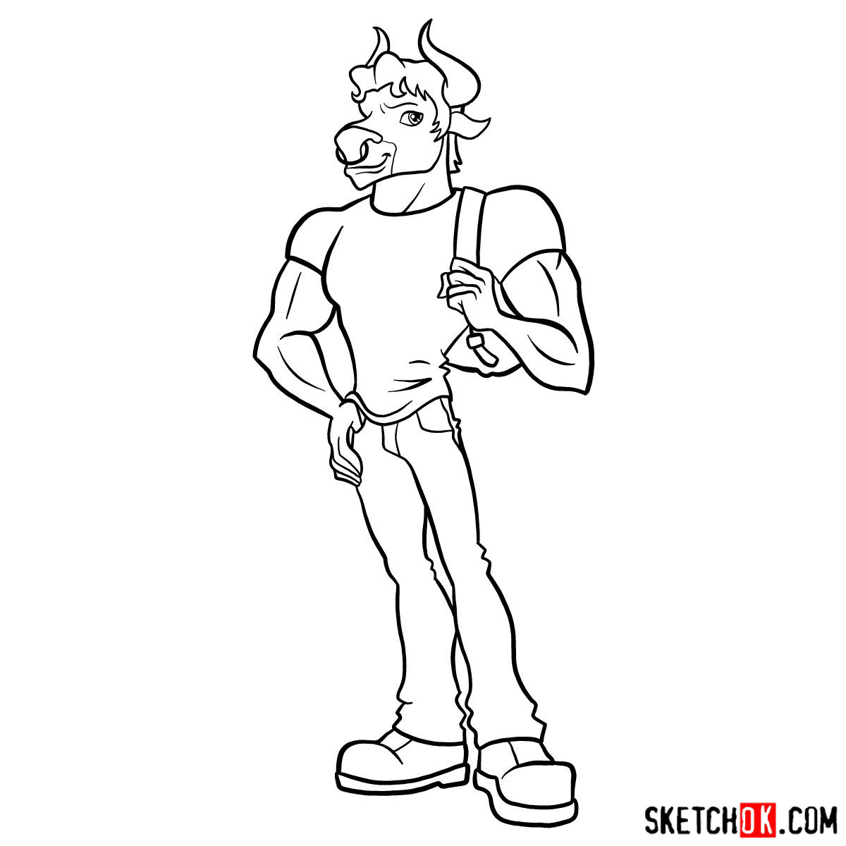 How to draw Manny Taur - step 15