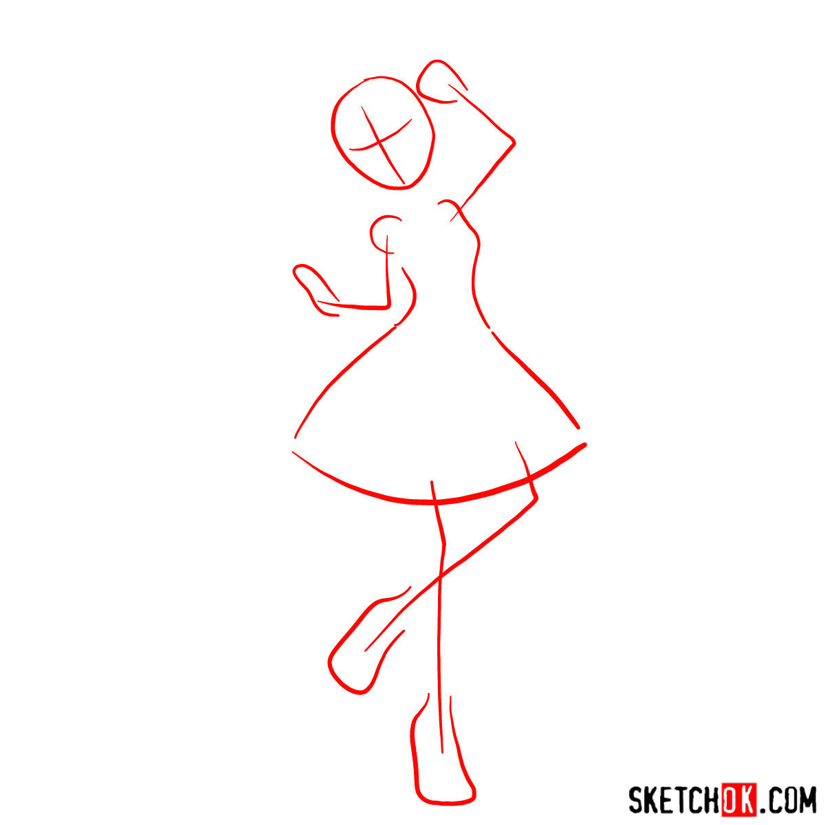 How to draw Justine Dancer - step 01
