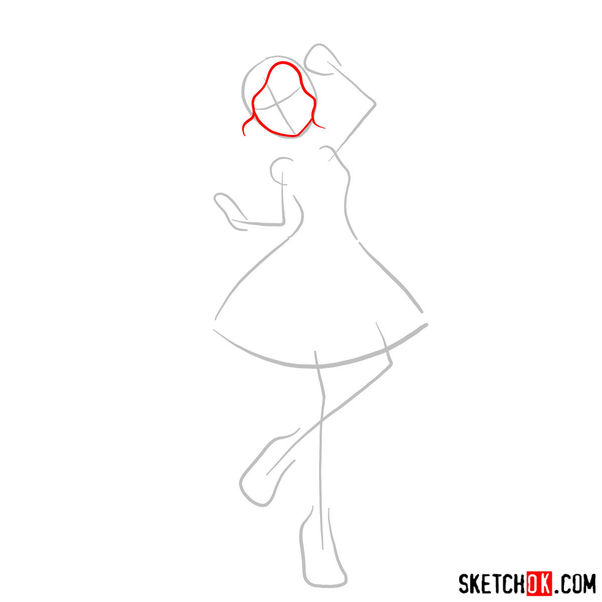 How to draw Justine Dancer - step 02