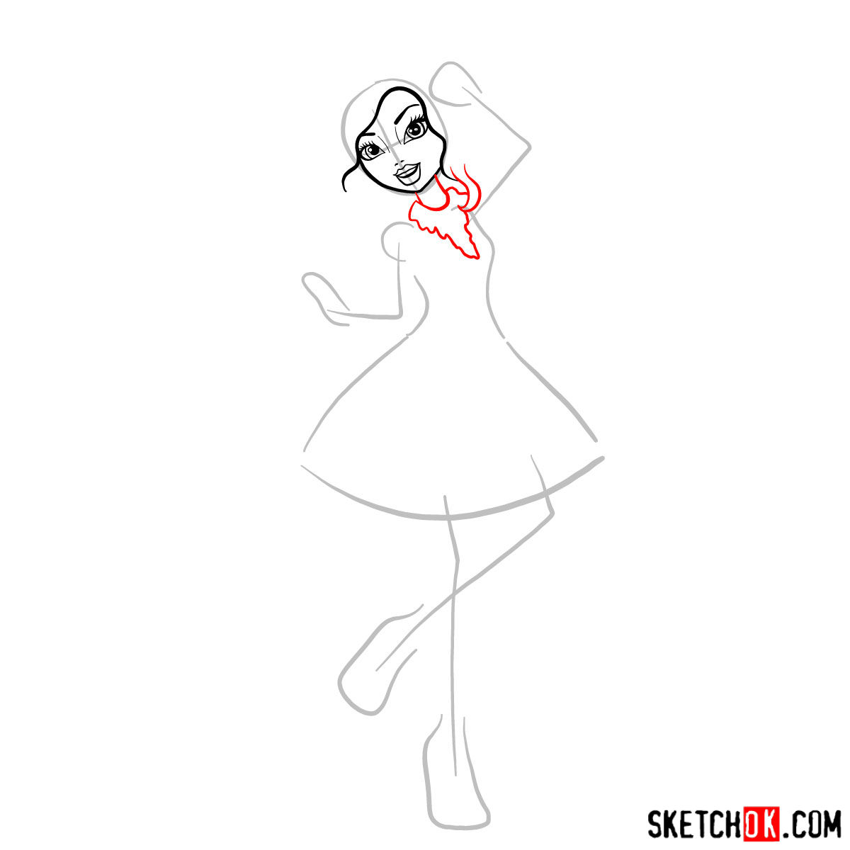 How to draw Justine Dancer - step 04