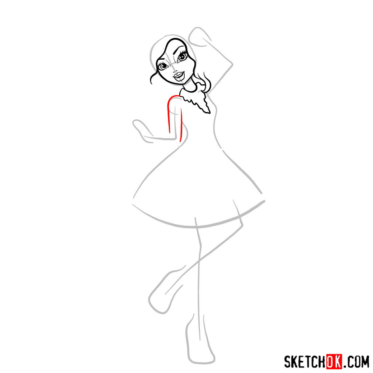 How to draw Justine Dancer - step 05