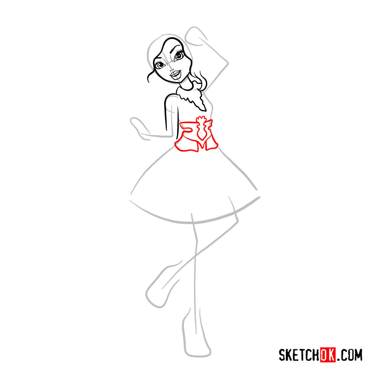 How to draw Justine Dancer -  step 06