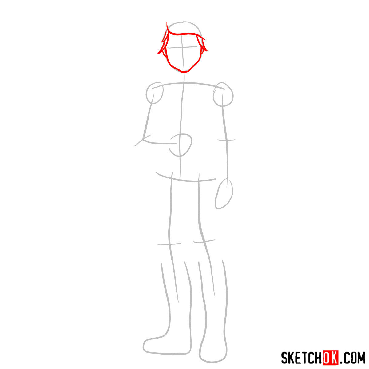 How to draw Alistair Wonderland - step 02