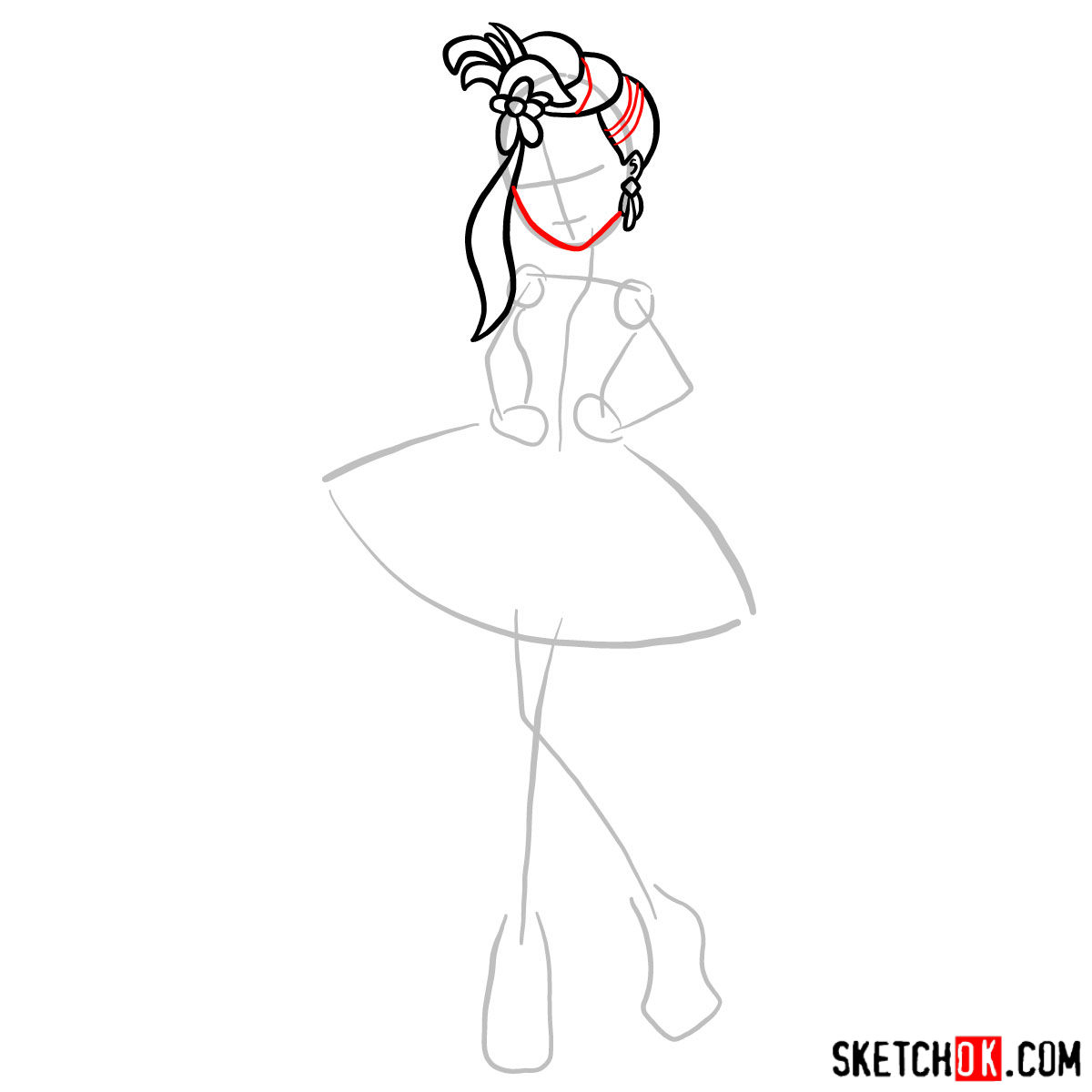 How to draw Duchess Swan - step 04
