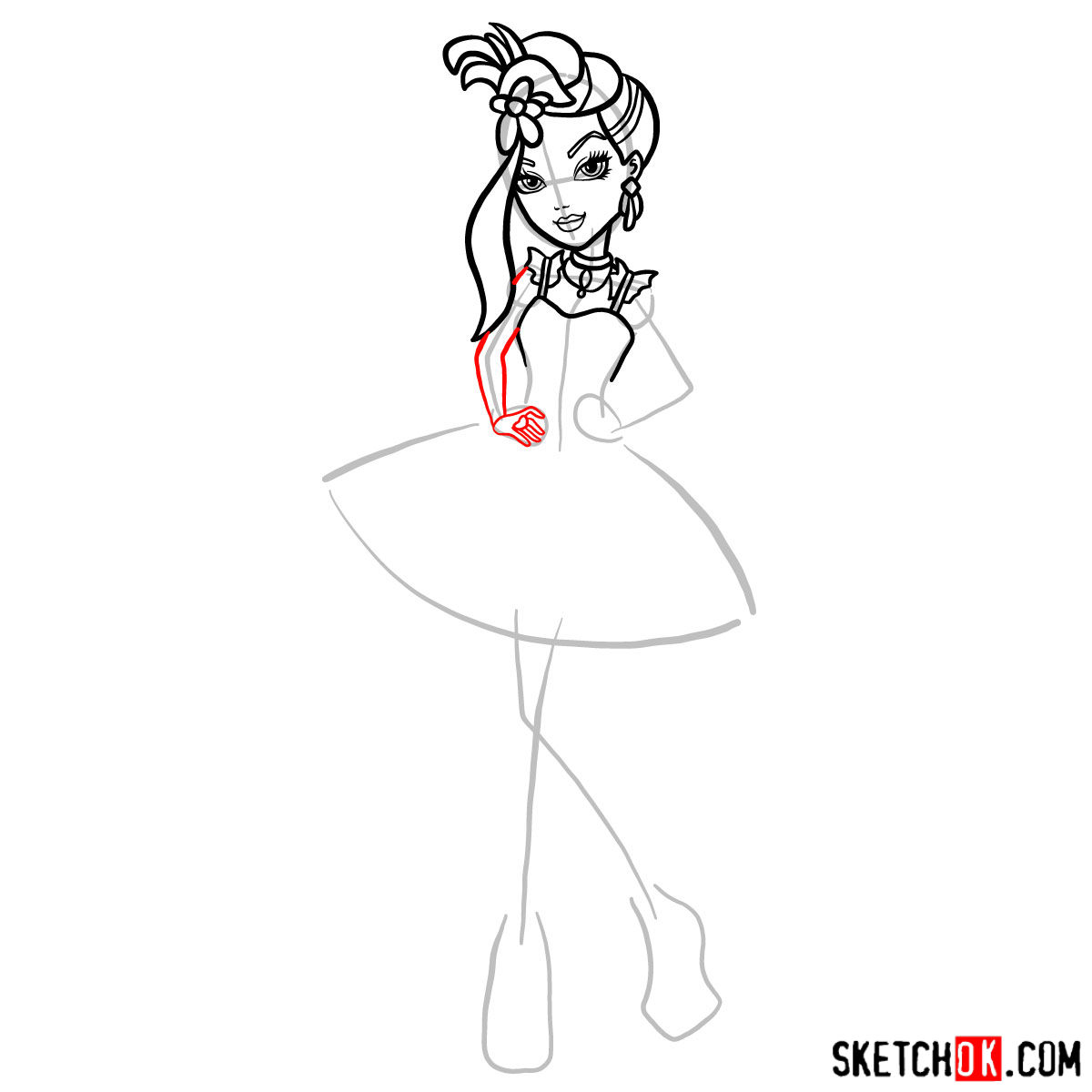 How to draw Duchess Swan - step 08