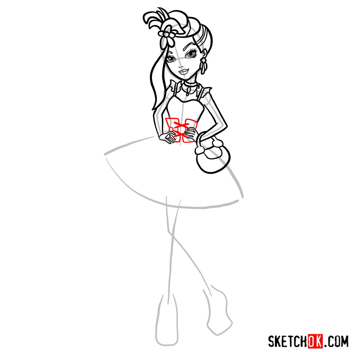 How to draw Duchess Swan - step 11