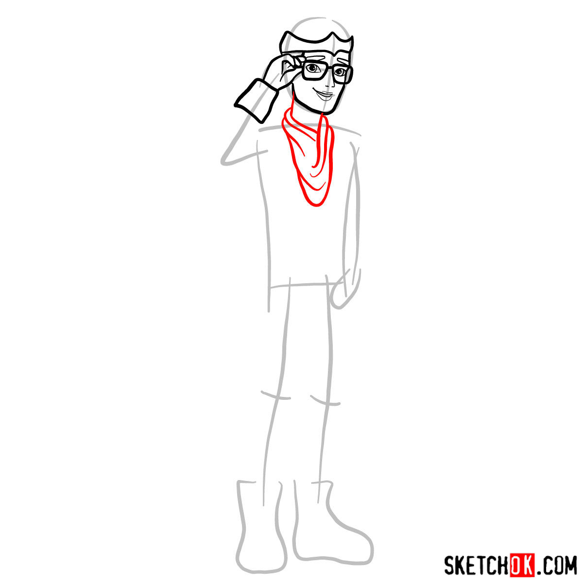 How to draw Dexter Charming - step 05