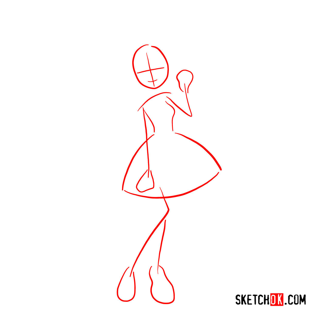 How to draw Madeline Hatter - step 01