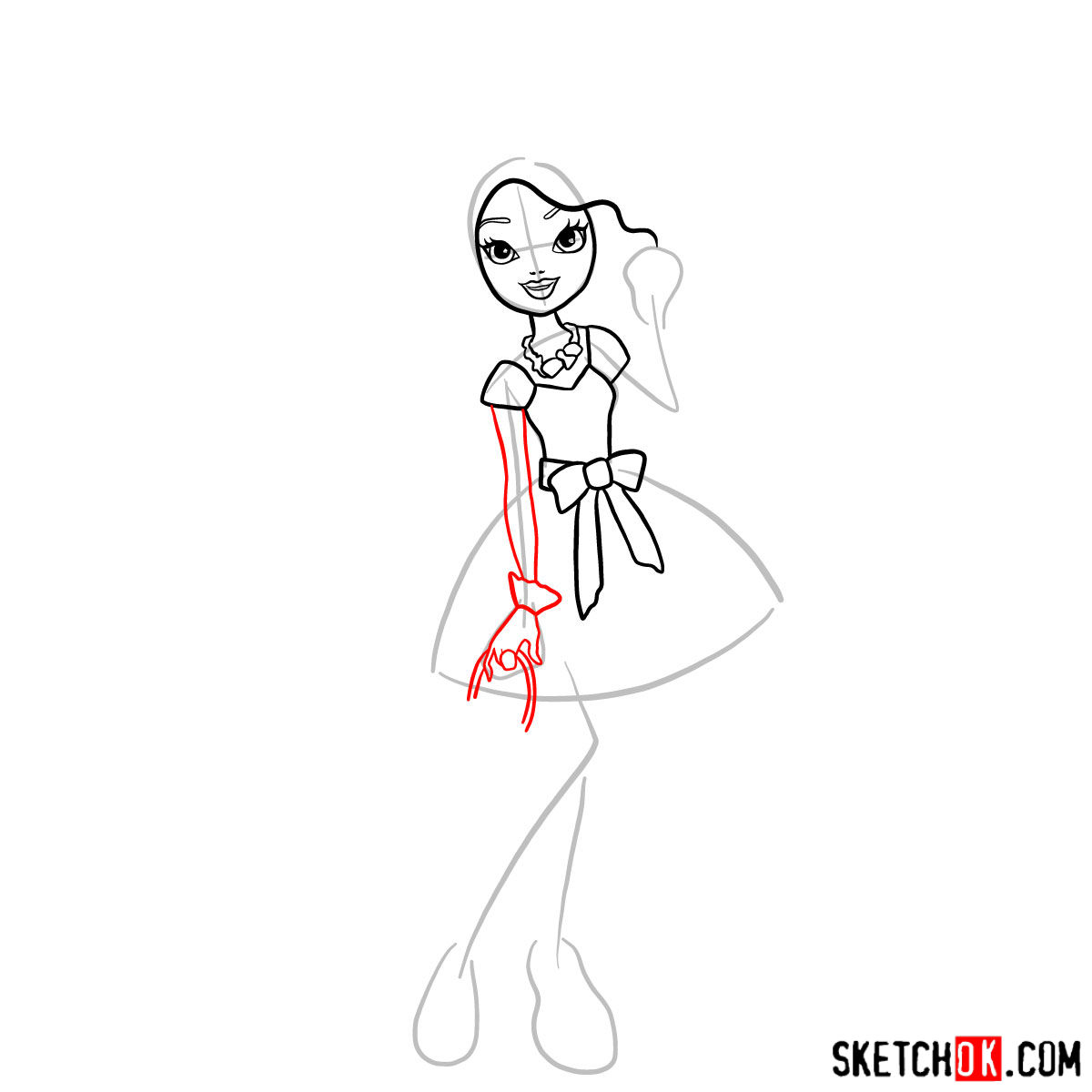 How to draw Madeline Hatter - step 07