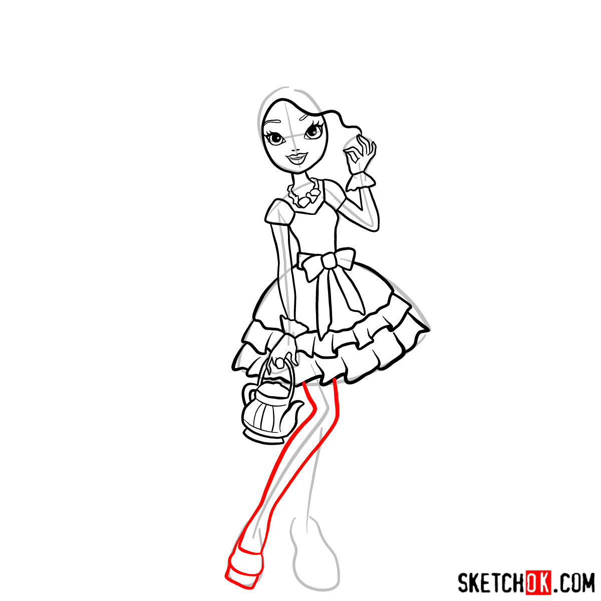 How to draw Madeline Hatter - step 11