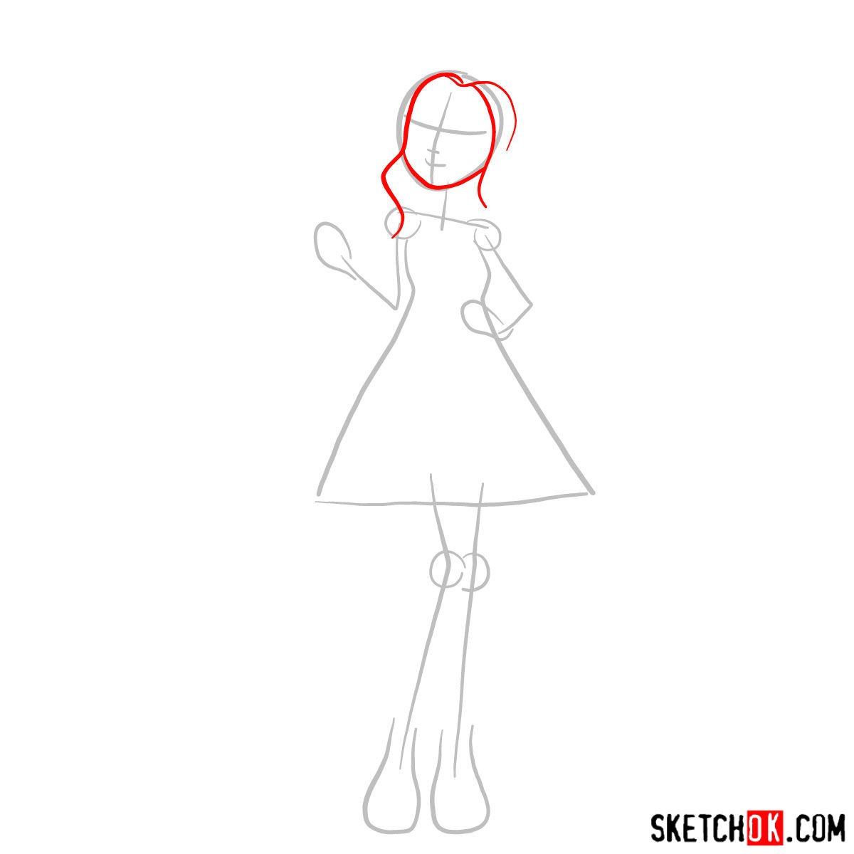 How to draw Farrah Goodfairy - step 02