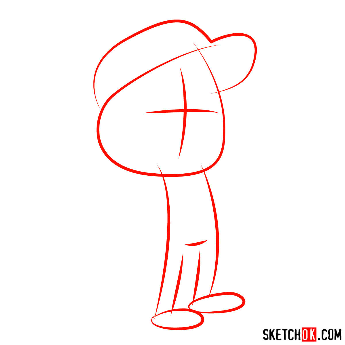 How to draw Dipper Pines - step 01