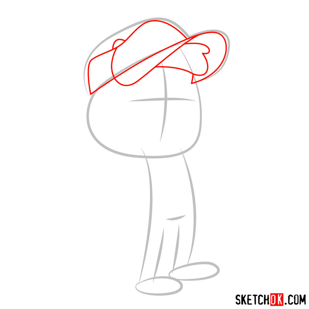 How to draw Dipper Pines - step 02