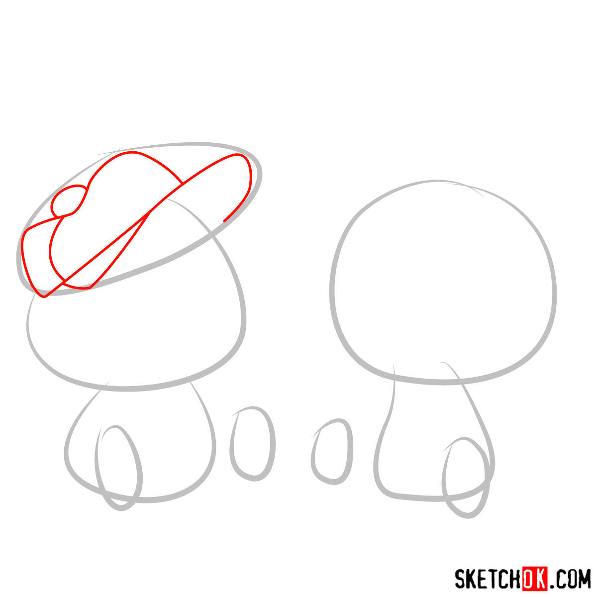 How to draw Dipper and Mabel Pines chibi style - step 02