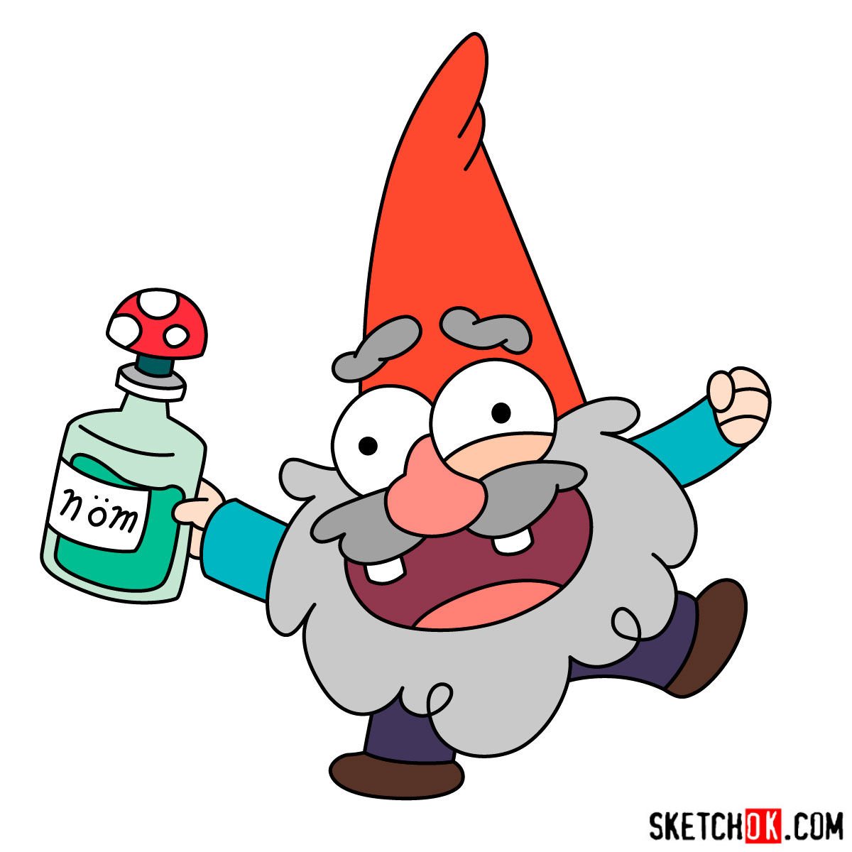 How To Draw Gnome From Gravity Falls Step By Step Drawing Tutorials