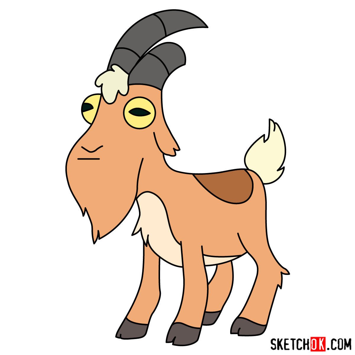 How To Draw A Cartoon Goat