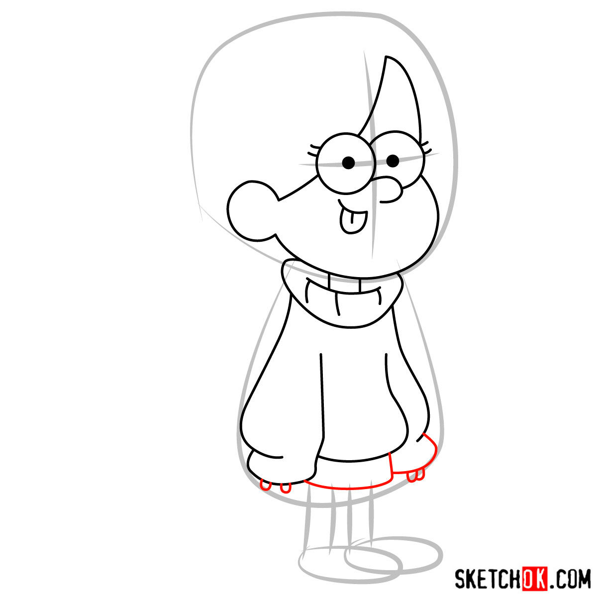 How to draw Mabel Pines - step 06