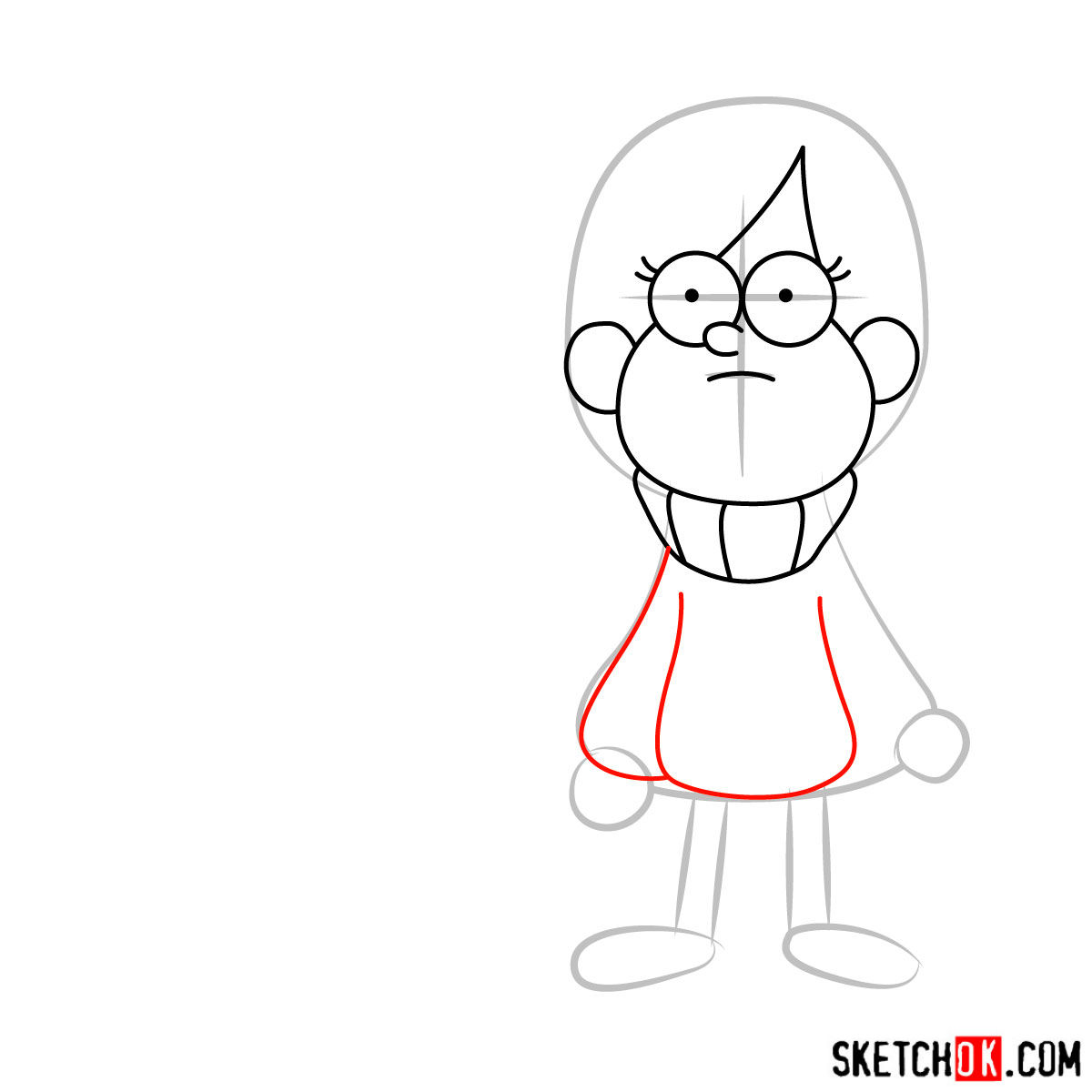 How to draw Mabel Pines with Pig - step 05