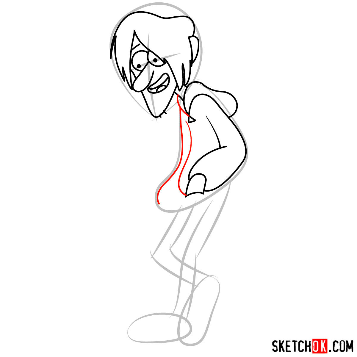 How to draw Robbie Valentino - step 06