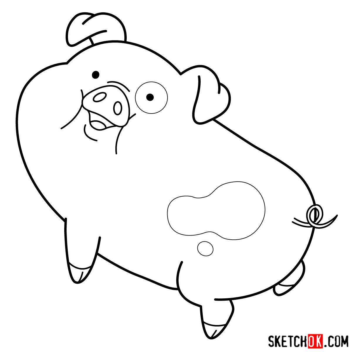 How to draw Waddles - step 08