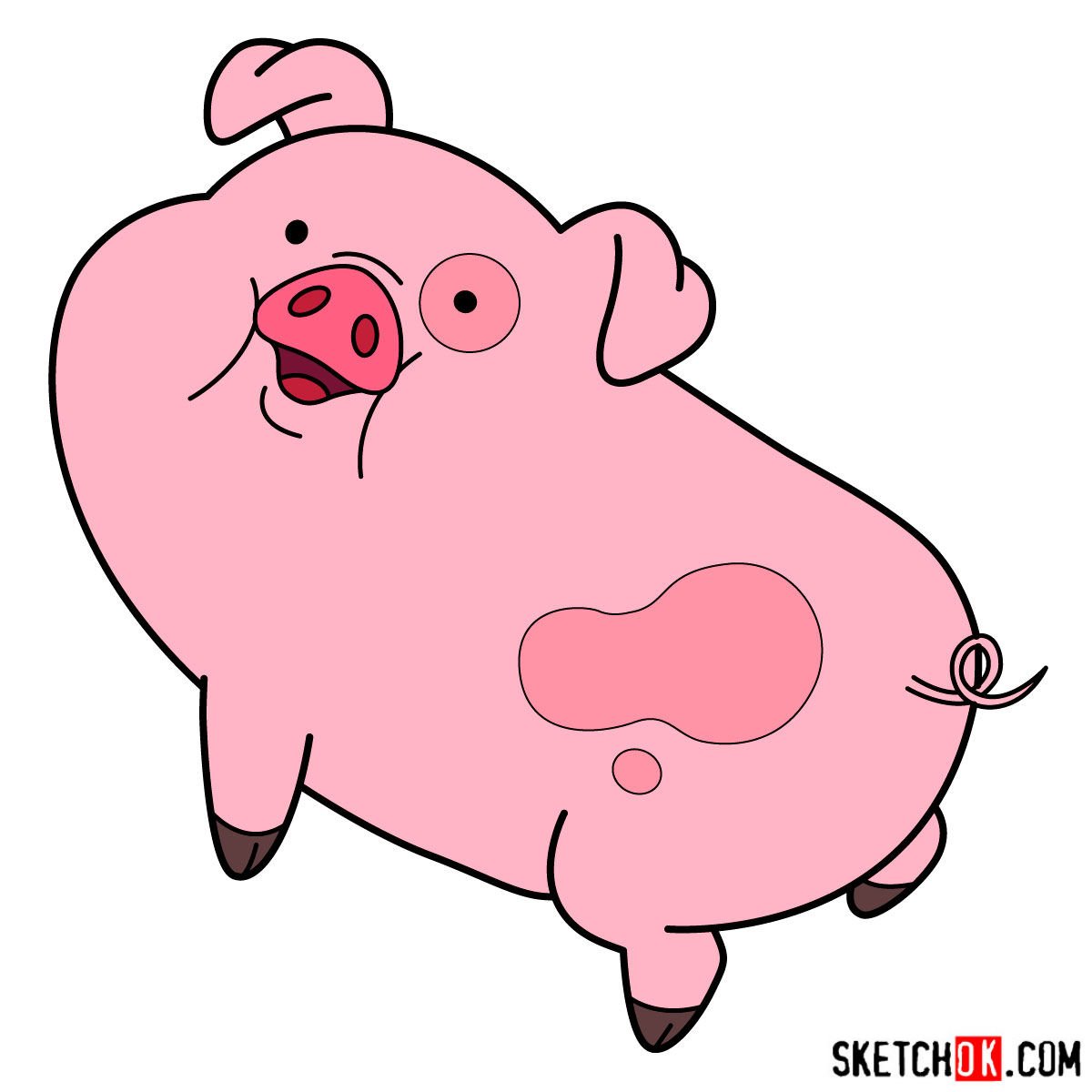 How to draw Waddles the pig