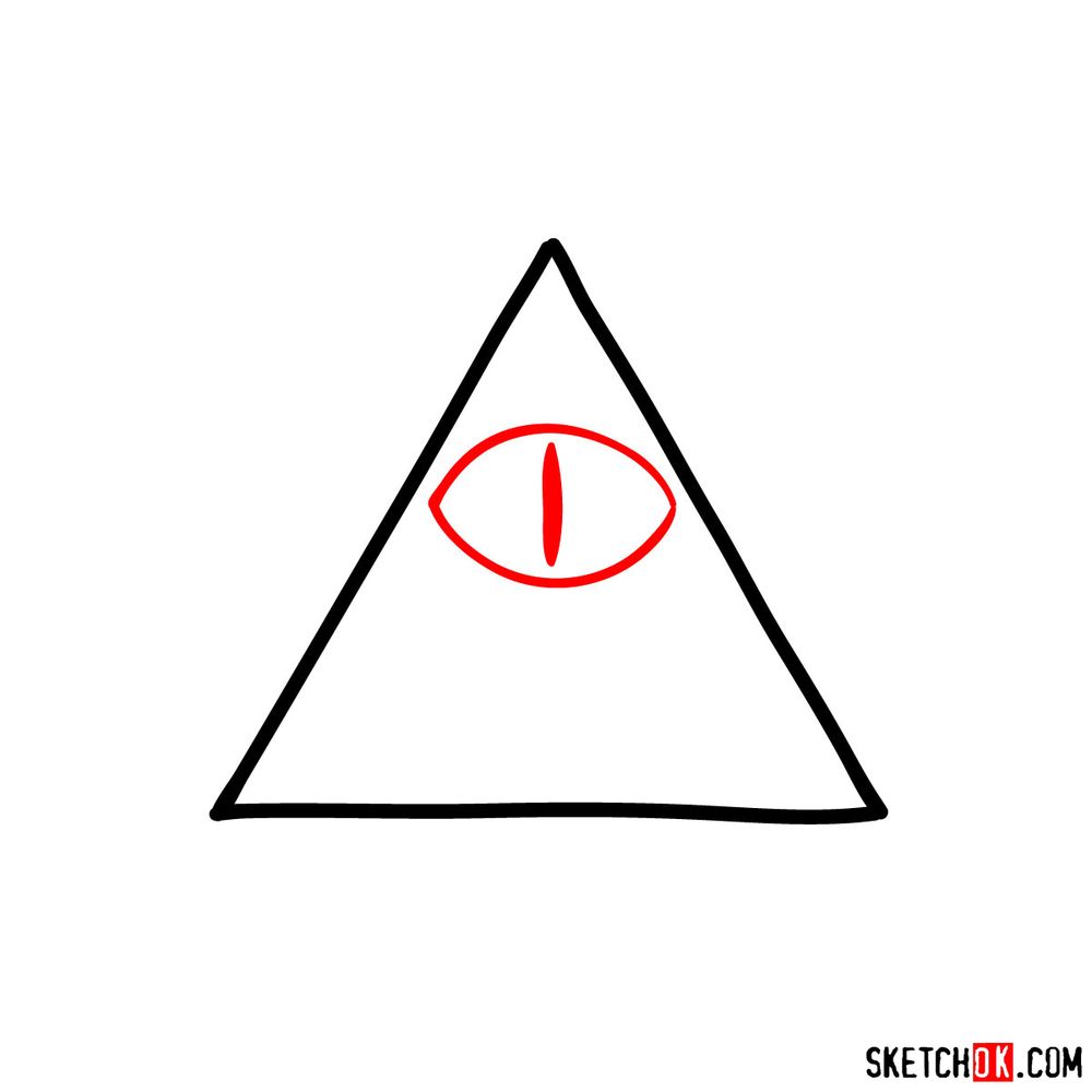 How to draw Bill Cipher - step 02