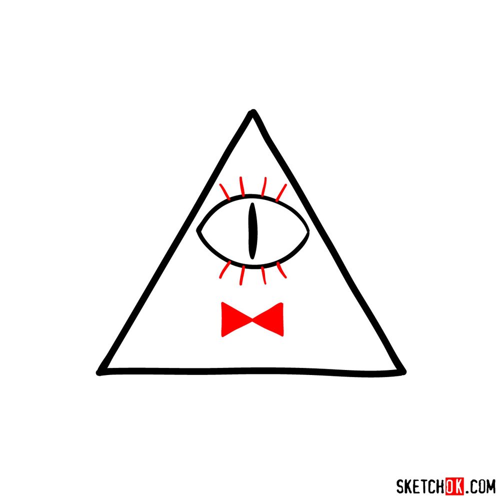 How to draw Bill Cipher - step 03