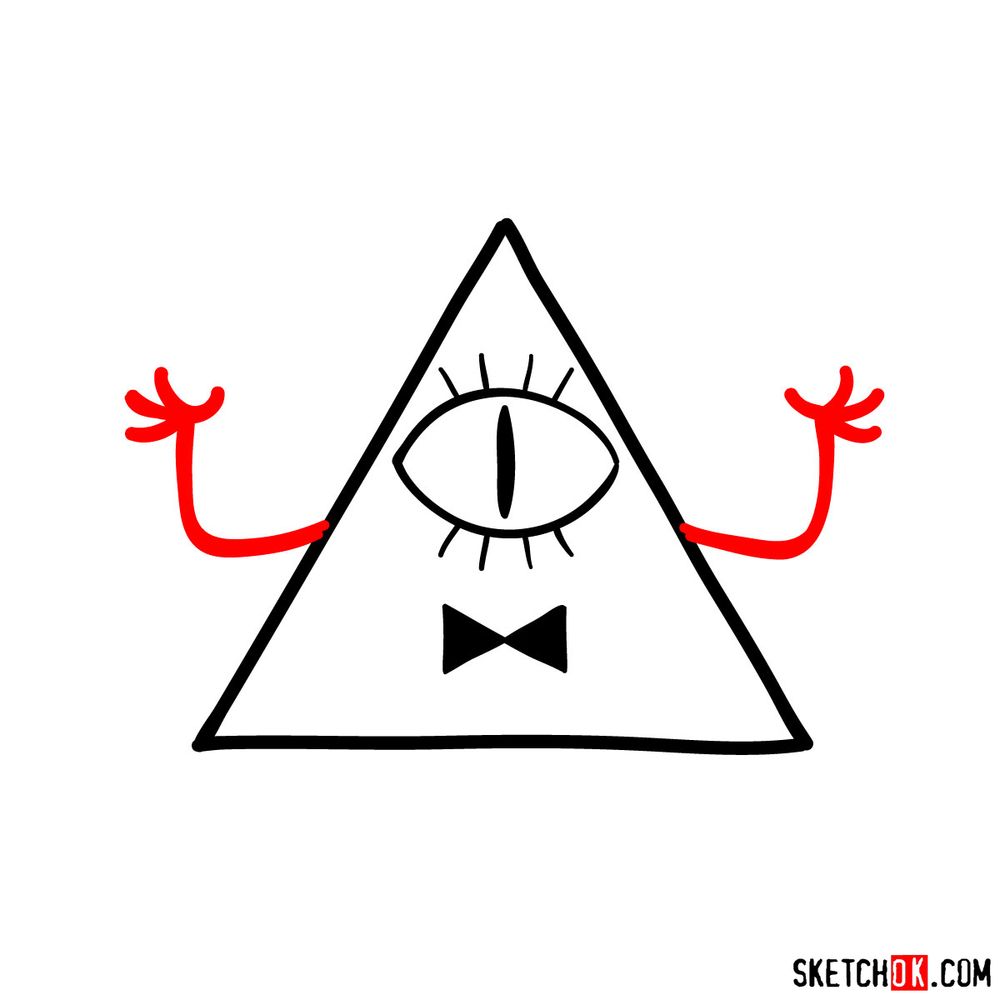 How to draw Bill Cipher - step 04
