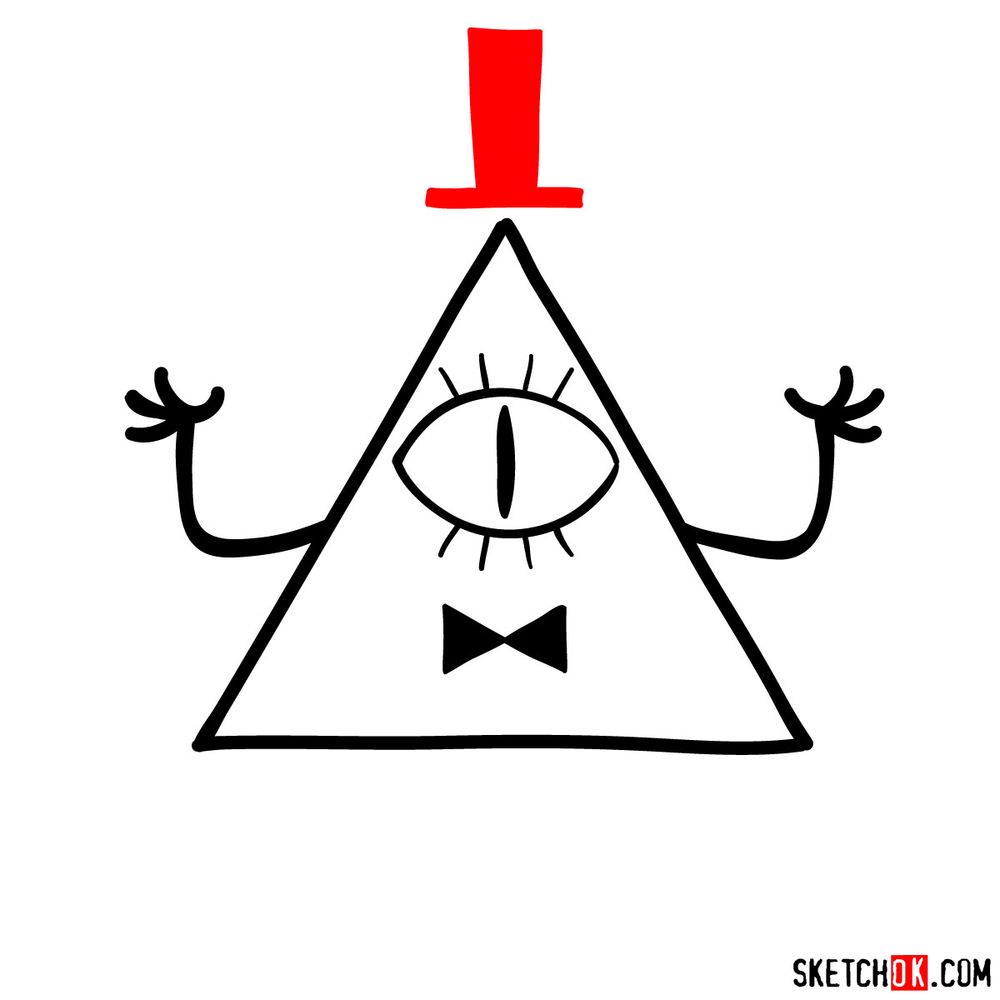 How to draw Bill Cipher - step 05