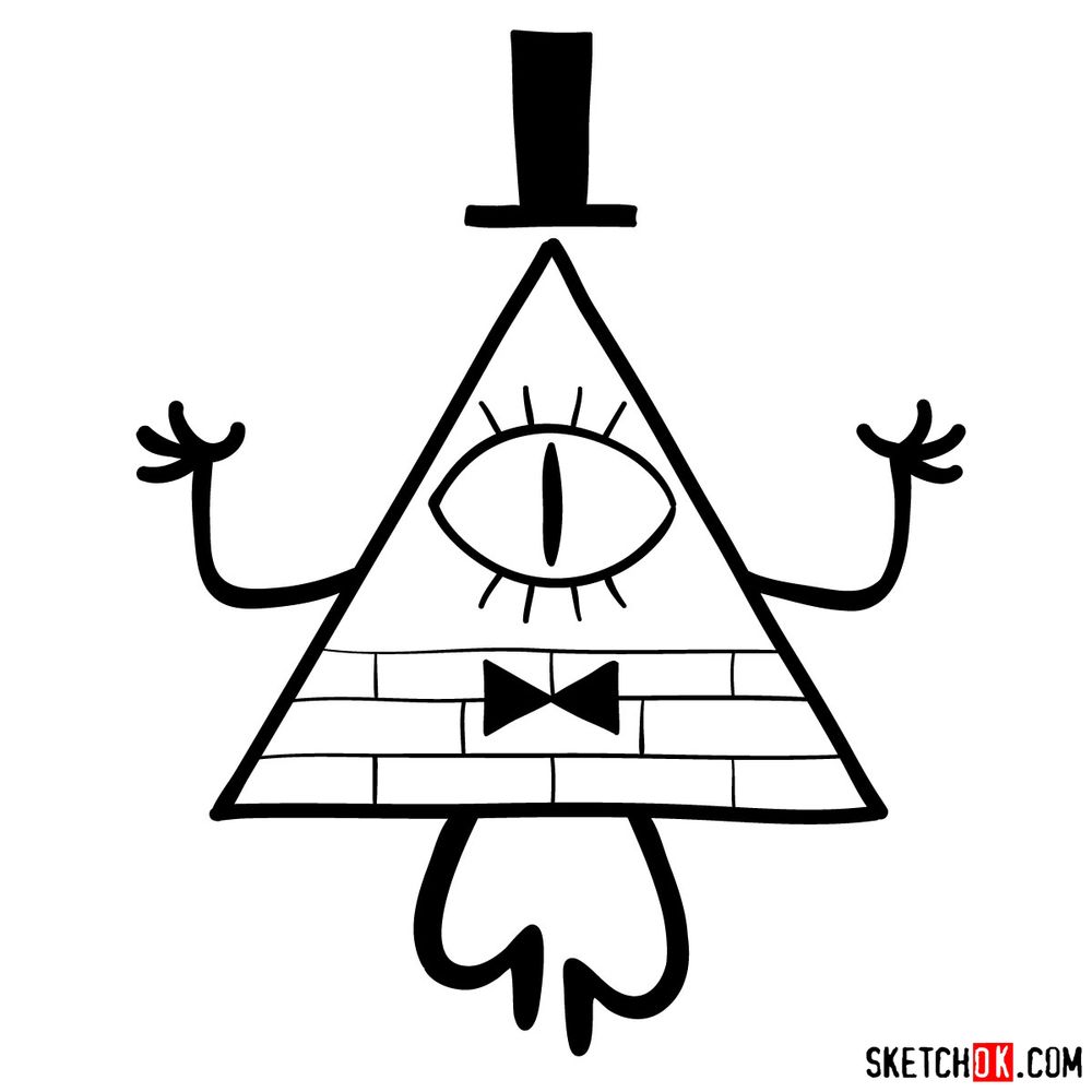 How to draw Bill Cipher - step 08
