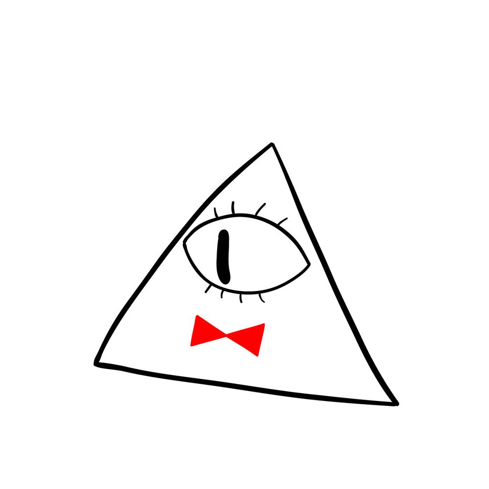 How to draw mysterious Bill Cipher - step 04
