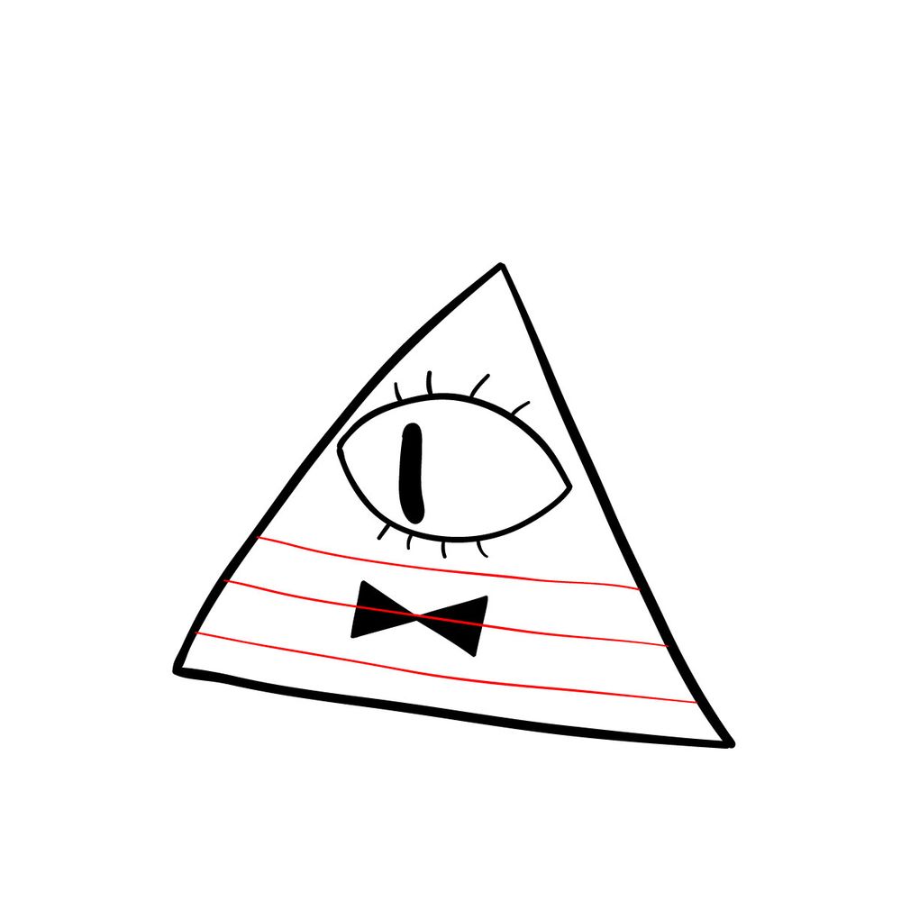 How to draw mysterious Bill Cipher - step 05