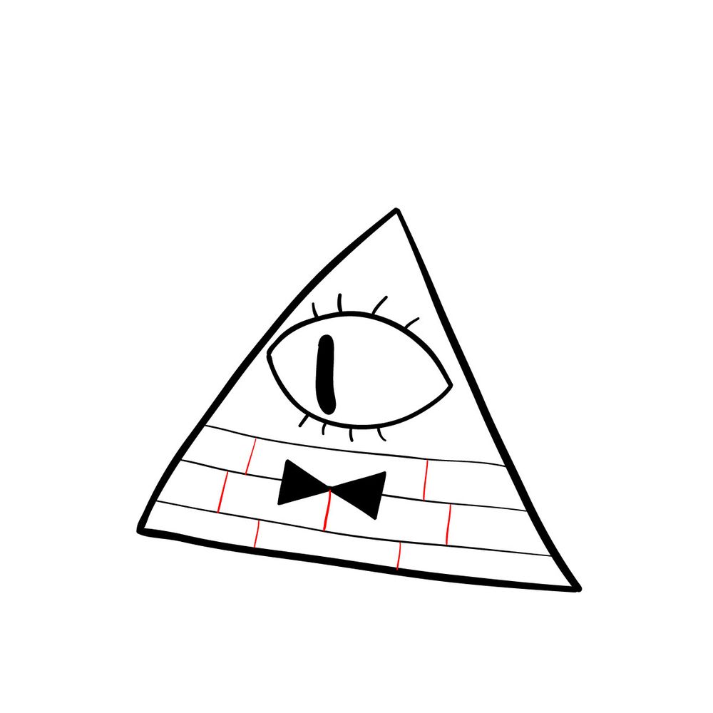 How to draw mysterious Bill Cipher - step 06