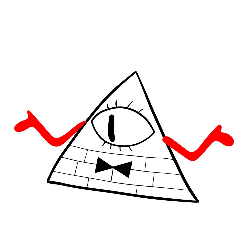 How to draw mysterious Bill Cipher - step 07