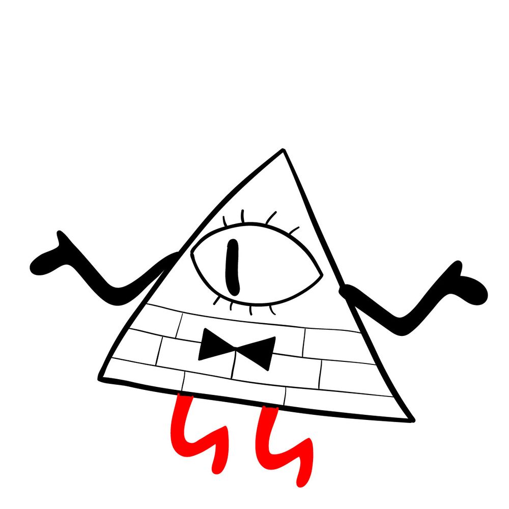 How to draw mysterious Bill Cipher - step 08