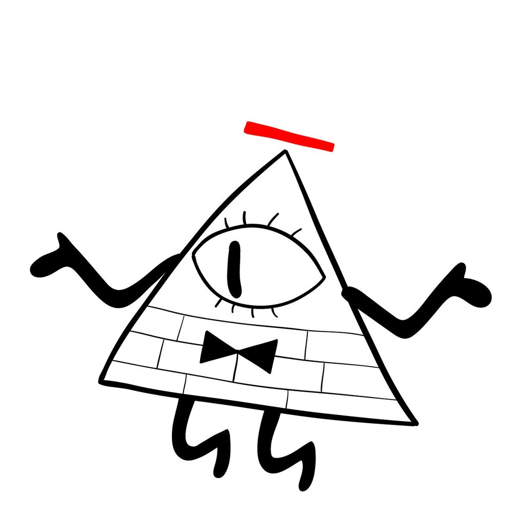 How to draw mysterious Bill Cipher - step 09