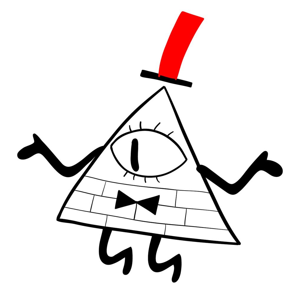 How to draw mysterious Bill Cipher - step 10