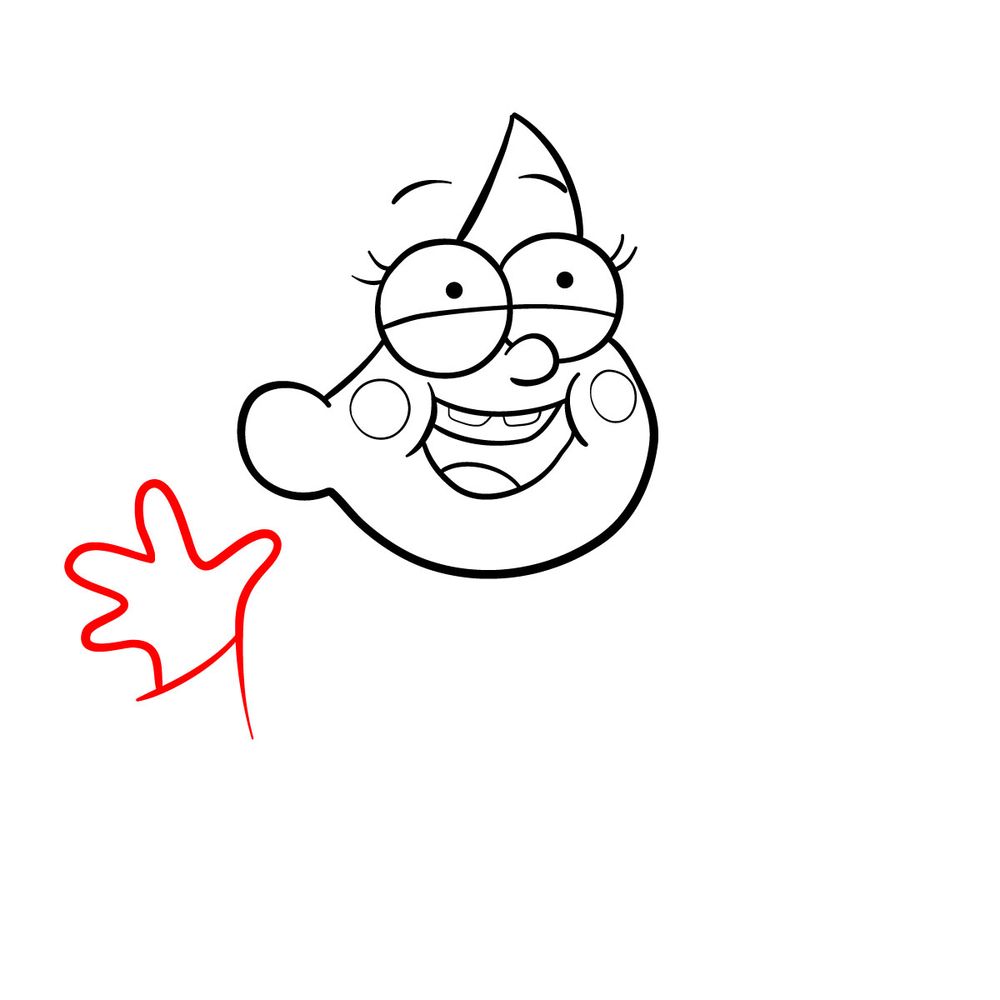 How to draw Mabel Pines to the waist - step 10