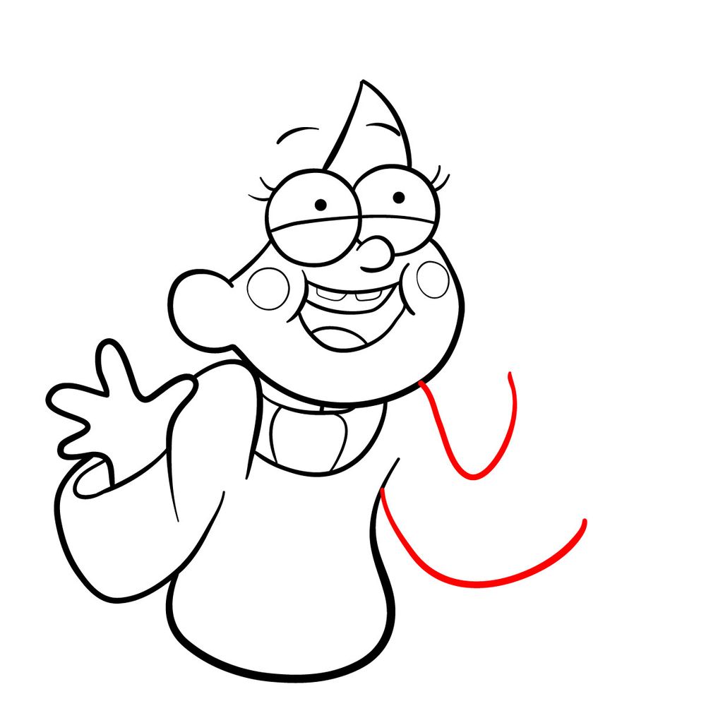 How to draw Mabel Pines to the waist - step 14