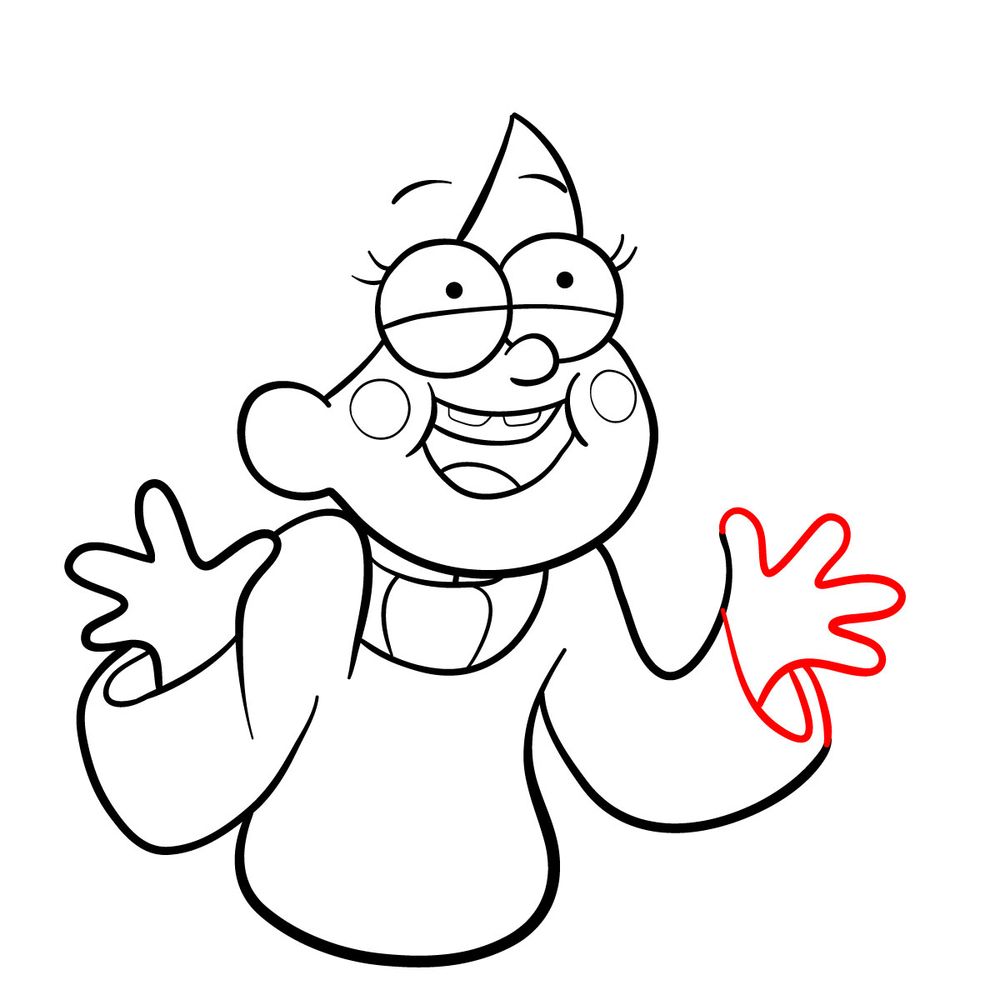 How to draw Mabel Pines to the waist - step 15
