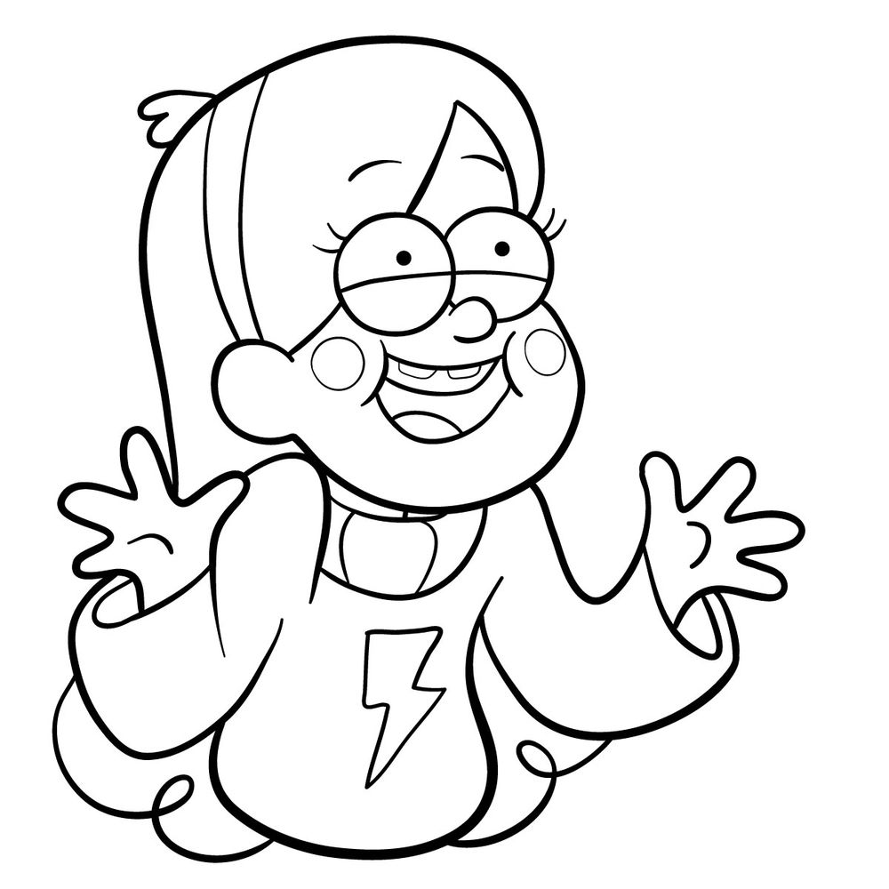 How to draw Mabel Pines to the waist