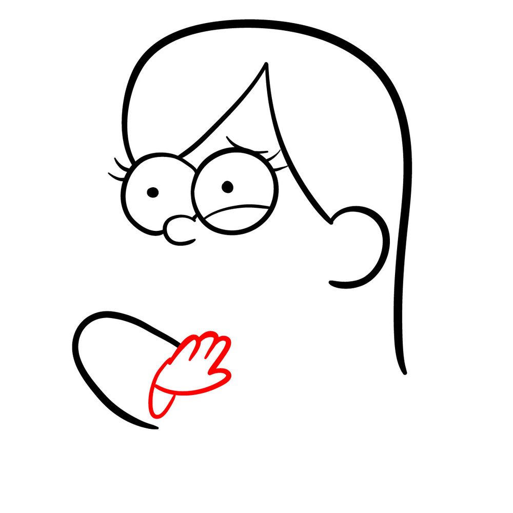 How to draw scared Mabel - step 08