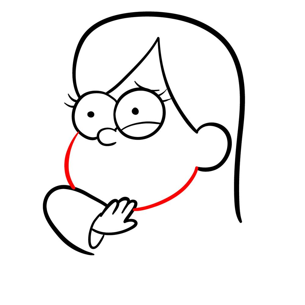 How to draw scared Mabel - step 09